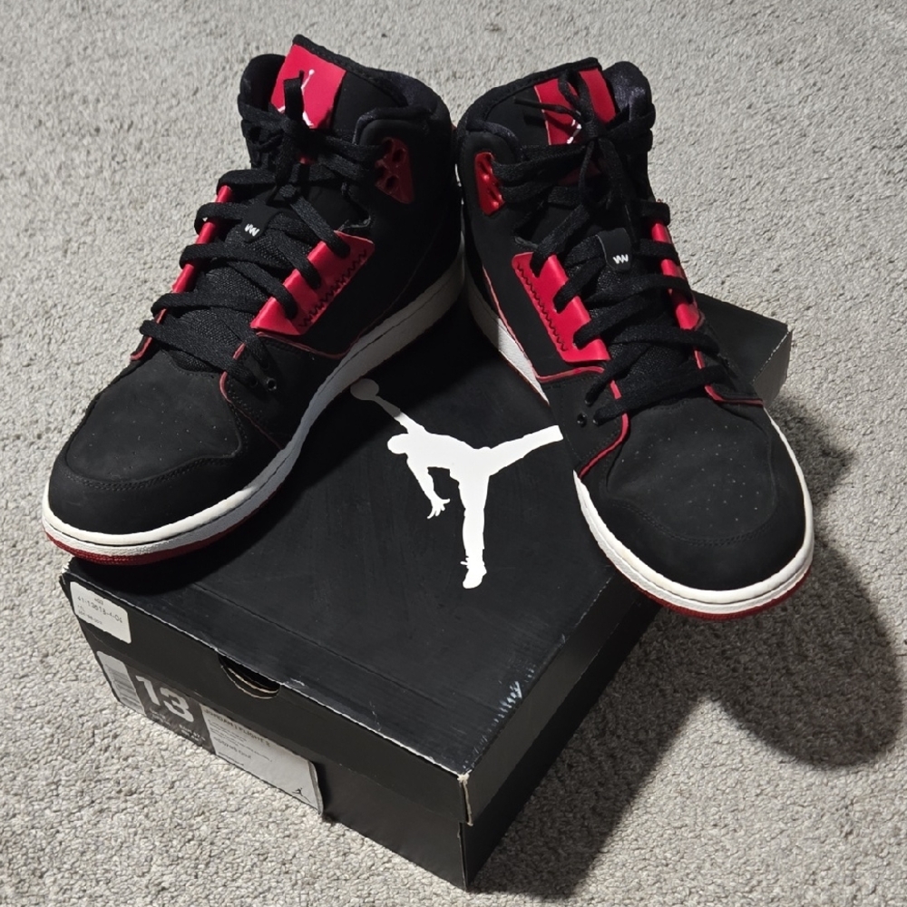 Jordan 1 Flight 2 Men's Sneakers in Black/White-Gym Red